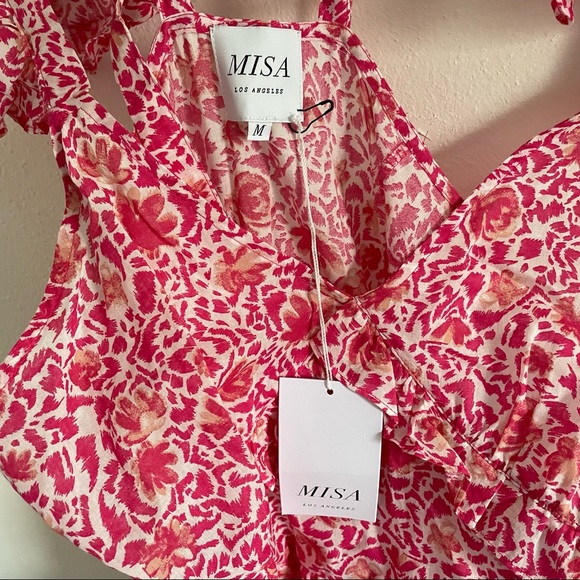 COPY - MISA Los Angeles // Morrison Floral Animal Print Ruffle Maxi Dress - Picture 8 of 10